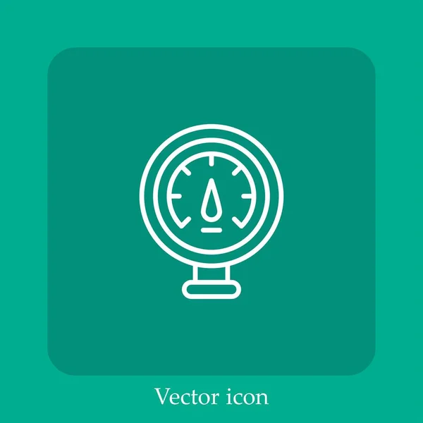 Ícone Vetorial Bitola Linear Icon Line Com Curso Editável — Vetor de Stock