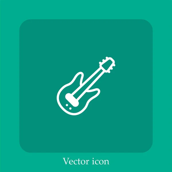 Ícone Vetor Guitarra Linear Icon Line Com Curso Editável — Vetor de Stock