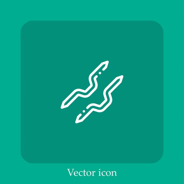 Icono Vector Punto Icon Line Lineal Con Carrera Editable — Vector de stock