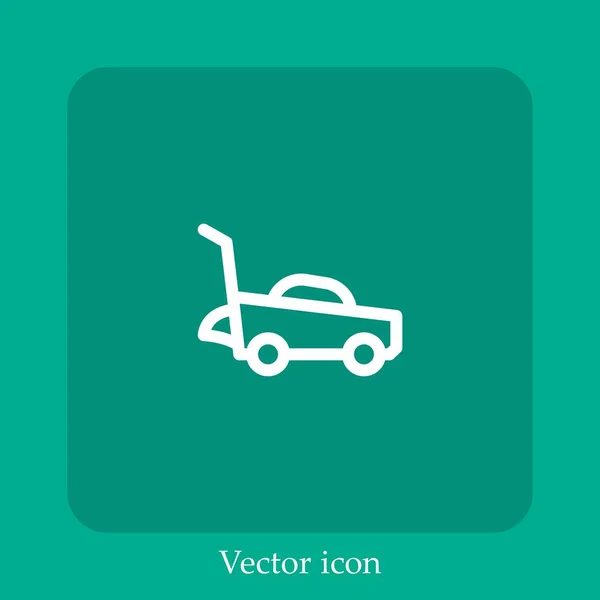 Icona Vettoriale Tosaerba Icona Lineare Icon Line Con Colpo Modificabile — Vettoriale Stock