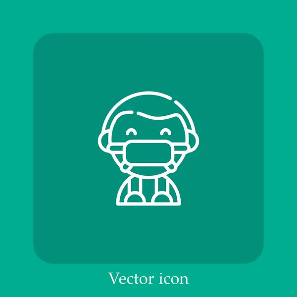 Mundmaske Vektor Symbol Lineare Icon Line Mit Editierbarem Strich — Stockvektor