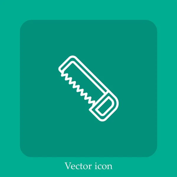 Sierra Icono Vectorial Icono Lineal Línea Con Carrera Editable — Vector de stock