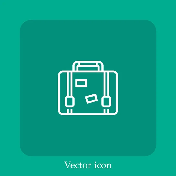 Ícone Vetor Mala Linear Icon Line Com Curso Editável — Vetor de Stock