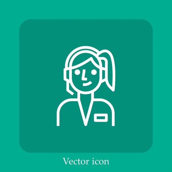 Soporte Icono Vectorial Icon Line Lineal Con Carrera Editable — Vector de stock