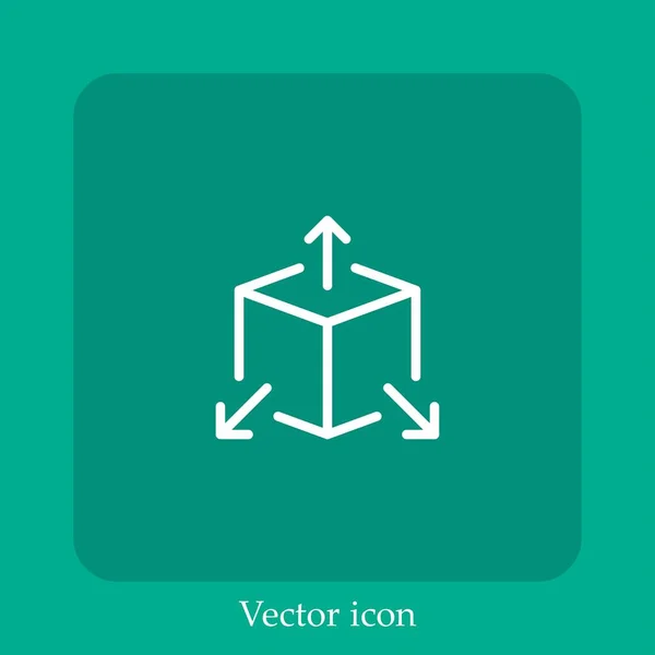 Ícone Vetor Superfície Linear Icon Line Com Curso Editável — Vetor de Stock