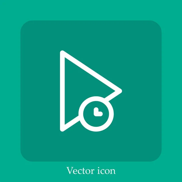 Play Vektor Icon Lineare Icon Line Mit Editierbarem Strich — Stockvektor