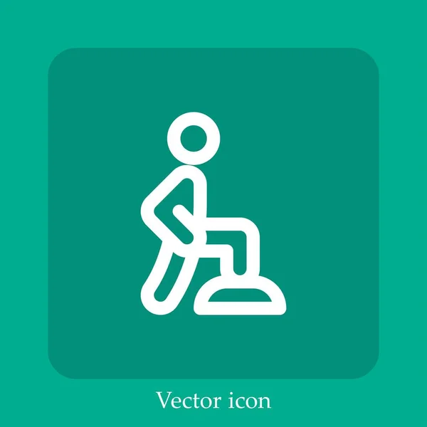 Icône Vectorielle Réhabilitation Icône Linéaire Ligne Avec Course Modifiable — Image vectorielle
