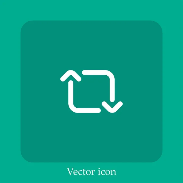 stock vector retweet vector icon linear icon.Line with Editable stroke