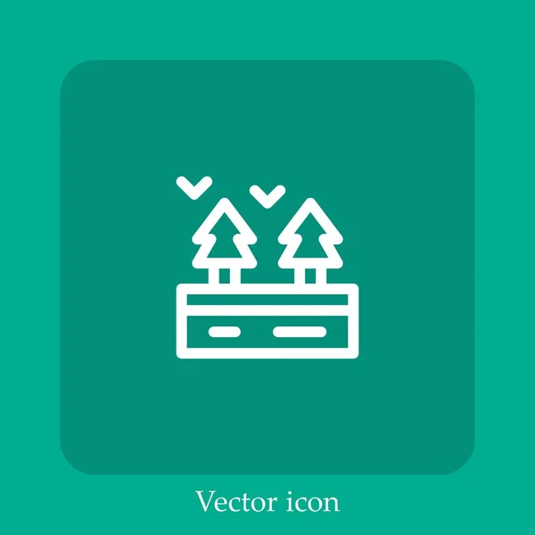 Речной Вектор Значок Linear Icon Line Редактируемым Штрихом — стоковый вектор