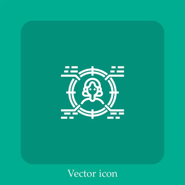 Ícone Vetor Alvo Linear Icon Line Com Curso Editável — Vetor de Stock