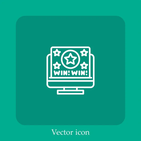 Win Vector Icon Linear Icon Line Com Curso Editável — Vetor de Stock