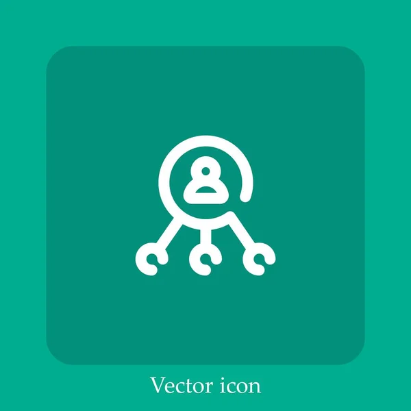 Icono Vector Coordinación Icon Line Lineal Con Carrera Editable — Vector de stock