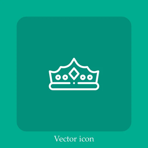 Crown Vector Icon Linear Icon Line Editable Stroke — Stock Vector