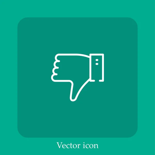 Dislike Vector Icon Linear Icon Line Editable Stroke — Stock Vector