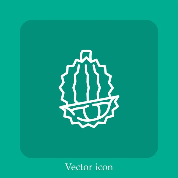 Icono Vector Durian Icon Line Lineal Con Carrera Editable — Vector de stock
