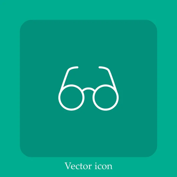 Brille Vektor Symbol Lineare Icon Line Mit Editierbarem Strich — Stockvektor