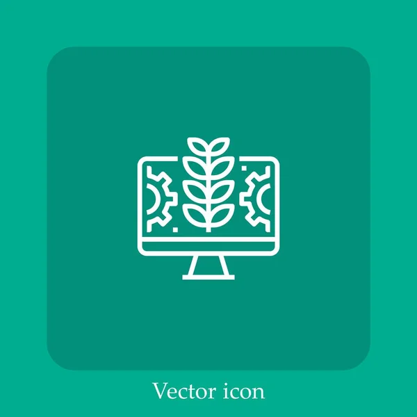 Ícone Vetor Crescimento Linear Icon Line Com Curso Editável — Vetor de Stock