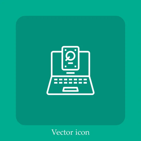 Hdd Vector Icon Linear Icon Line Editable Stroke — Stock Vector