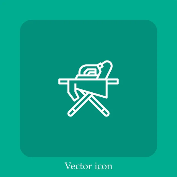 Icône Vectorielle Planche Fer Icône Linéaire Ligne Avec Course Modifiable — Image vectorielle