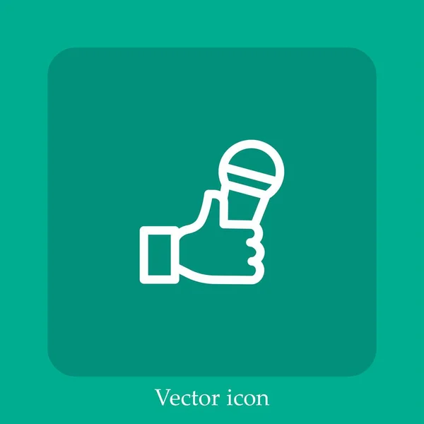 Interview Vector Icon Linear Icon Line Editable Stroke — Stock Vector