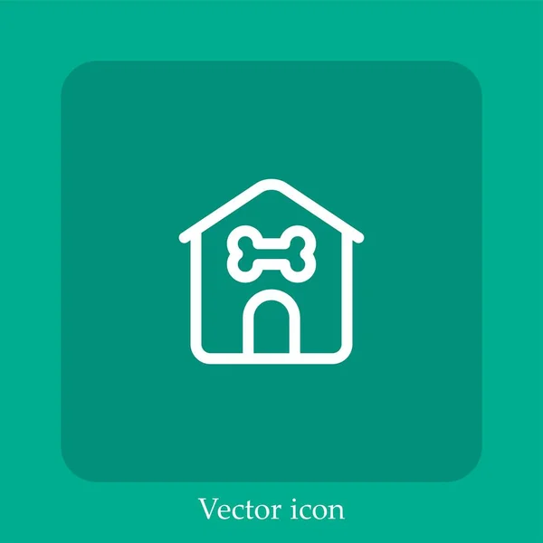 Haustier Haus Vektor Symbol Lineare Icon Line Mit Editierbarem Strich — Stockvektor