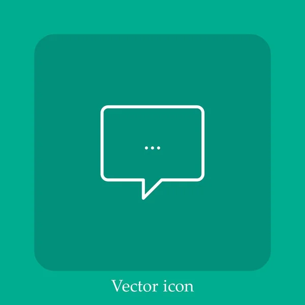 Ícone Vetor Bolha Fala Linear Icon Line Com Curso Editável —  Vetores de Stock