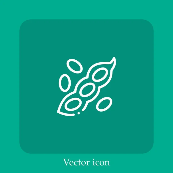 Soybean Vector Icon Linear Icon Line Editable Stroke — Stock Vector