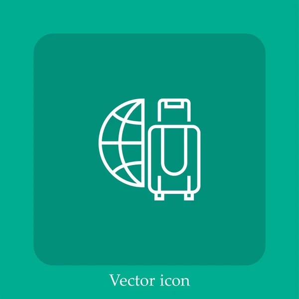 Suitcase Vector Icon Linear Icon Line Editable Stroke — Stock Vector