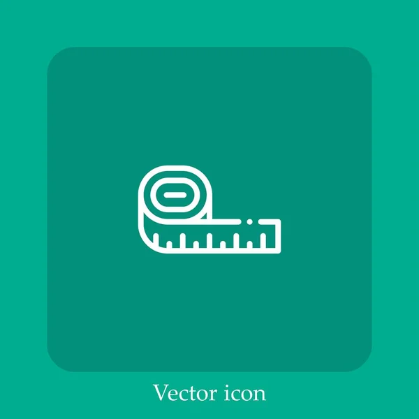 Icône Vectorielle Mesure Ruban Icône Linéaire Ligne Avec Course Modifiable — Image vectorielle