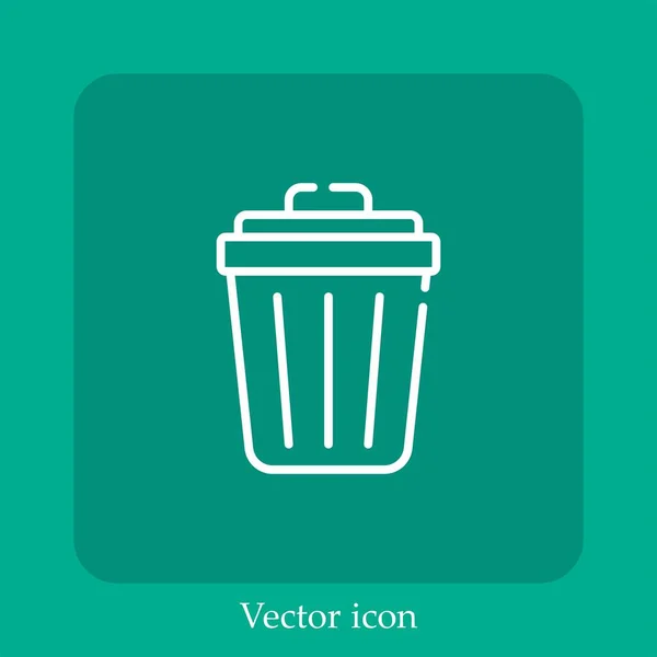 Icono Vector Basura Icon Line Lineal Con Carrera Editable — Archivo Imágenes Vectoriales