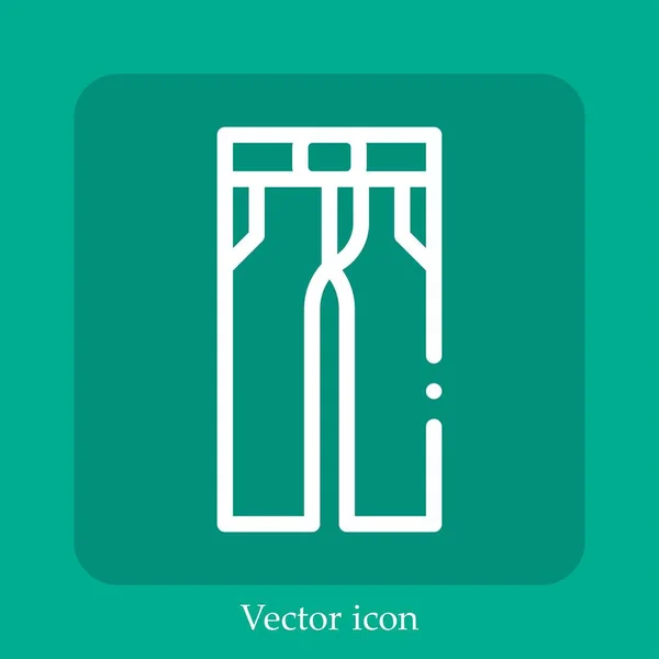 Pantalones Vector Icono Icon Line Lineal Con Carrera Editable — Vector de stock