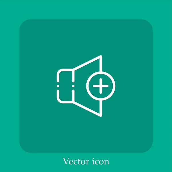 Lautstärke Nach Oben Vektor Symbol Lineare Icon Line Mit Editierbarem — Stockvektor