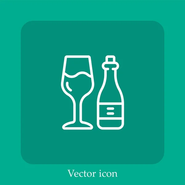 Wein Vektor Symbol Lineare Icon Line Mit Editierbarem Strich — Stockvektor