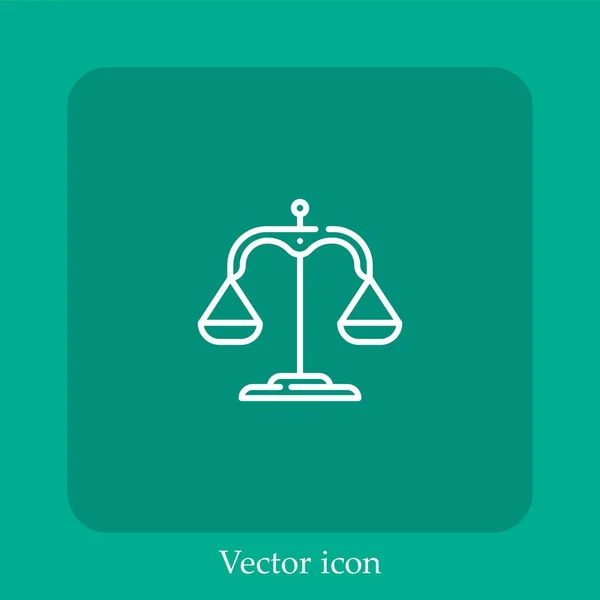 Icône Vectorielle Équilibre Icône Linéaire Ligne Avec Course Modifiable — Image vectorielle