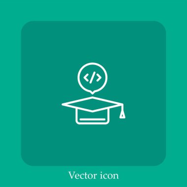 Eğitim vektörü simgesi doğrusal simgesi. Düzenlenebilir vuruş ile çizgi