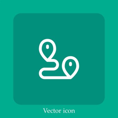 uzaklık vektör doğrusal simgesi. Düzenlenebilir vuruşla çizgi