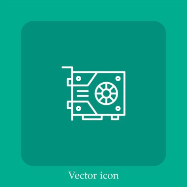 Grafik kart vektör doğrusal simgesi. Düzenlenebilir vuruş ile satır