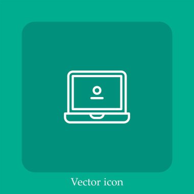 Bilgisayar vektörü simgesi doğrusal simgesi. Düzenlenebilir vuruş ile satır