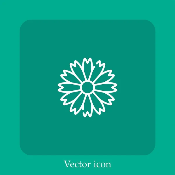 Иконка Ромашки Вектор Линейный Icon Line Редактируемым Штрихом — стоковый вектор