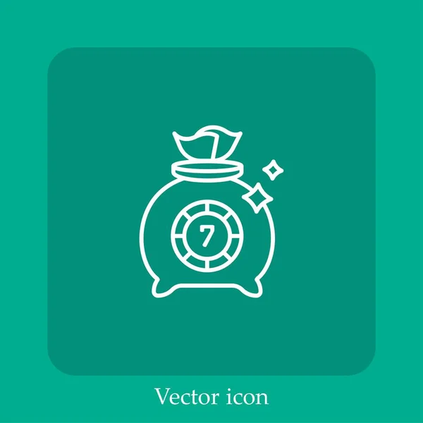 Ícone Vetorial Casino Linear Icon Line Com Curso Editável — Vetor de Stock