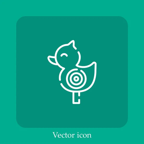 Duck Shooting Vector Icon Lineare Icon Line Mit Editierbarem Strich — Stockvektor