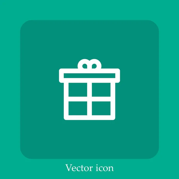 Ícone Vetor Presente Linear Icon Line Com Curso Editável — Vetor de Stock