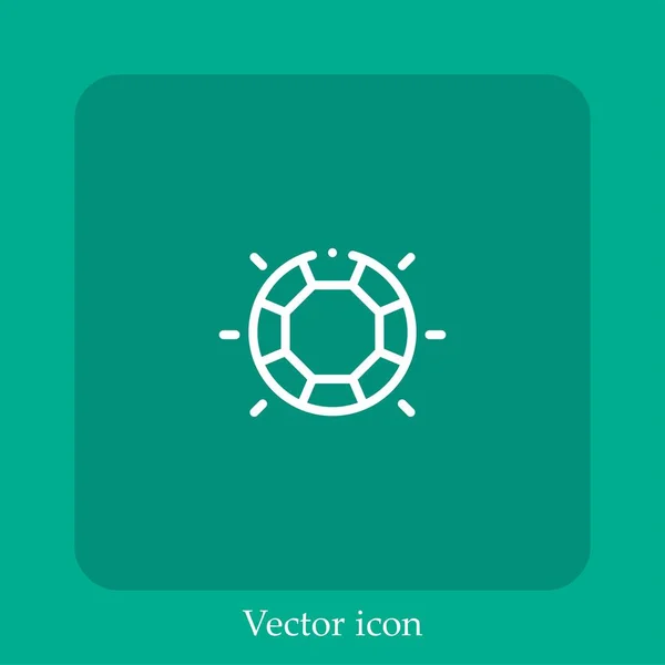 Ícone Vetor Gem Linear Icon Line Com Curso Editável — Vetor de Stock