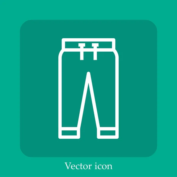 Icône Vectorielle Pantalon Icône Linéaire Ligne Avec Course Modifiable — Image vectorielle