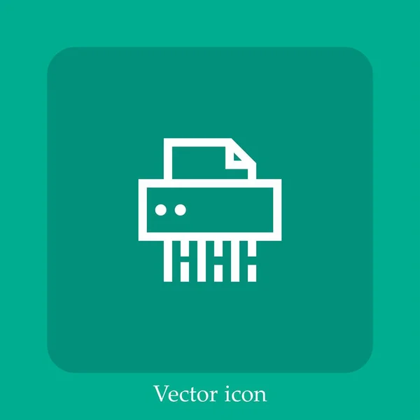 Линейная Иконка Вектора Измельчителя Бумаги — стоковый вектор