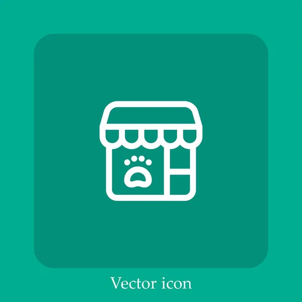 Tierhandlung Vektor Symbol Lineare Icon Line Mit Editierbarem Strich — Stockvektor