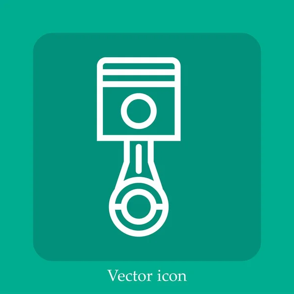 Pistón Icono Vector Icon Line Lineal Con Carrera Editable — Vector de stock