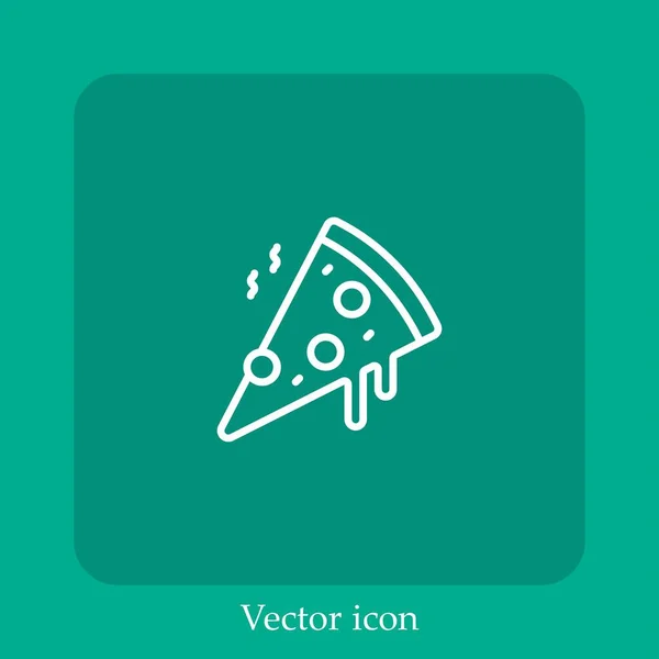 Icono Vector Pizza Icon Line Lineal Con Carrera Editable — Vector de stock