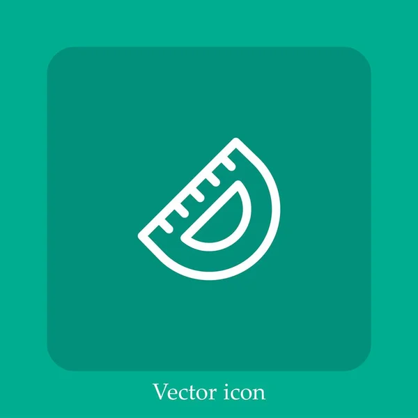 Protactor Vector Icono Icon Line Lineal Con Carrera Editable — Vector de stock