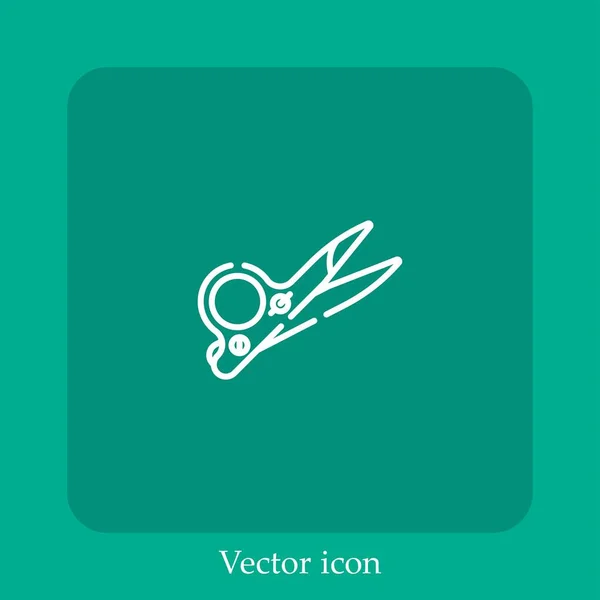 Scheren Vektor Symbol Lineare Icon Line Mit Editierbarem Strich — Stockvektor